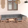 vidaXL 10 Piece Garden Lounge Set with Cushions Solid Pinewood