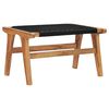 vidaXL Sun Lounger with Footrest Solid Teak Wood and Rope