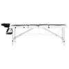 vidaXL 4-Zone Foldable Massage Table Aluminium Black and White