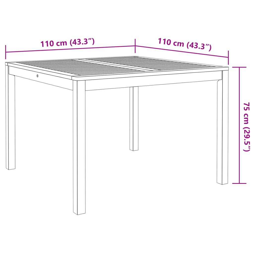 vidaXL 5 Piece Garden Dining Set Solid Wood Acacia