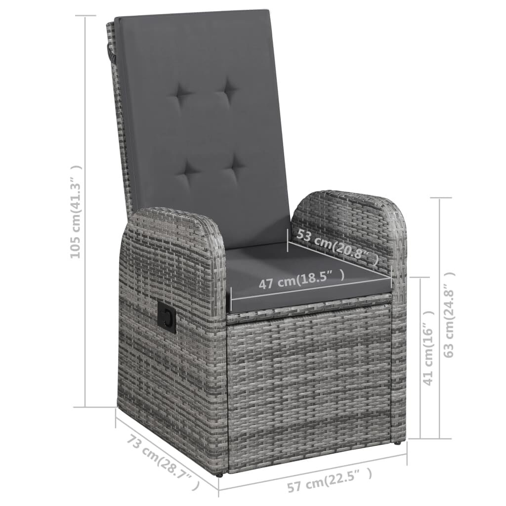 vidaXL 5 Piece Garden Dining Set Grey