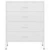 vidaXL Chest of Drawers White 80x35x101.5 cm Steel