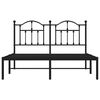 vidaXL Metal Bed Frame without Mattress with Headboard Black 135x190cm