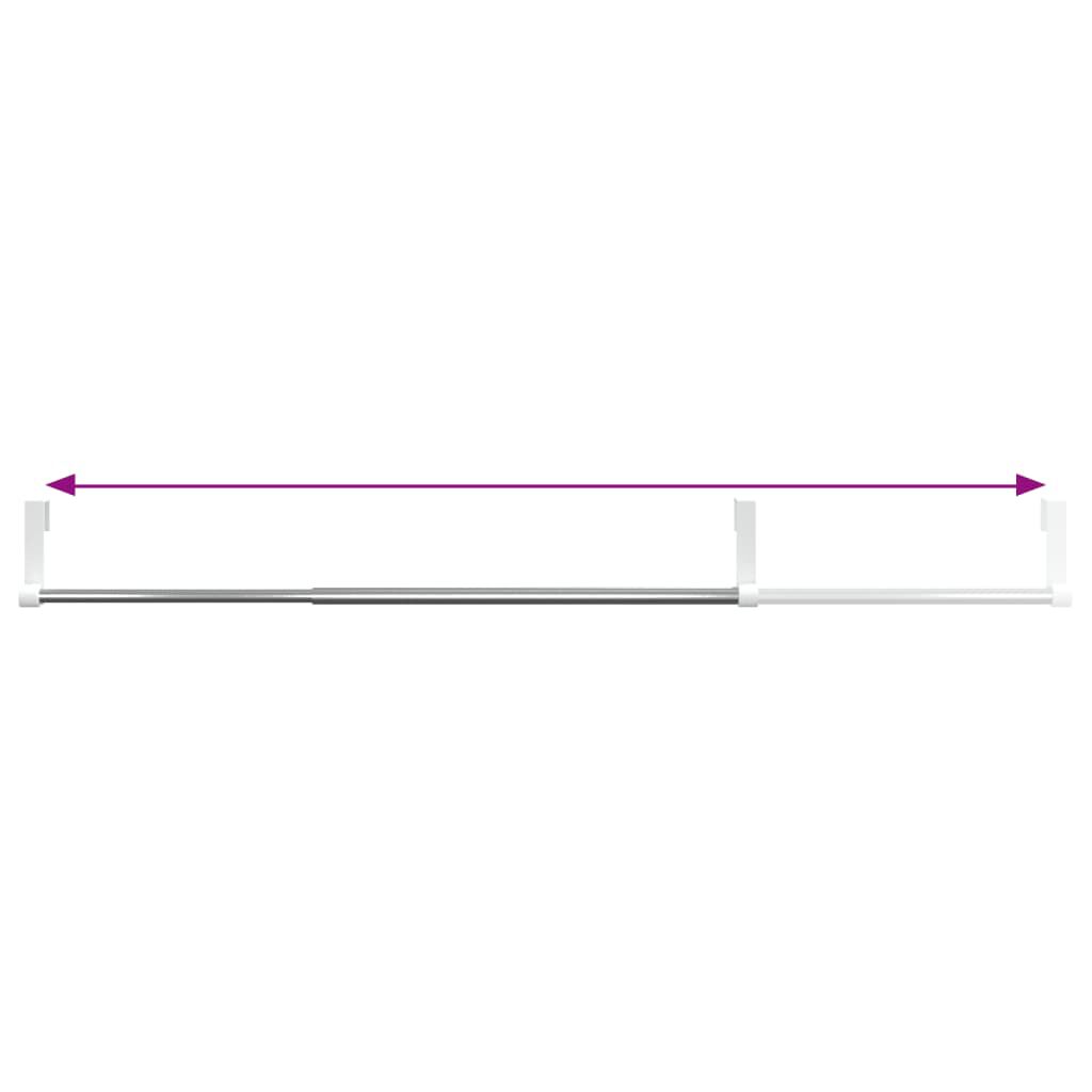 vidaXL Curtain Rails 2 pcs White and Silver 40-60 cm Aluminium
