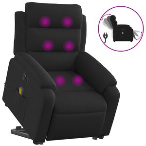 vidaXL Electric Stand up Massage Recliner Chair Black Fabric