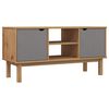 vidaXL TV Cabinet "OTTA" Brown and Grey 113,5x43x57 cm Solid Wood Pine