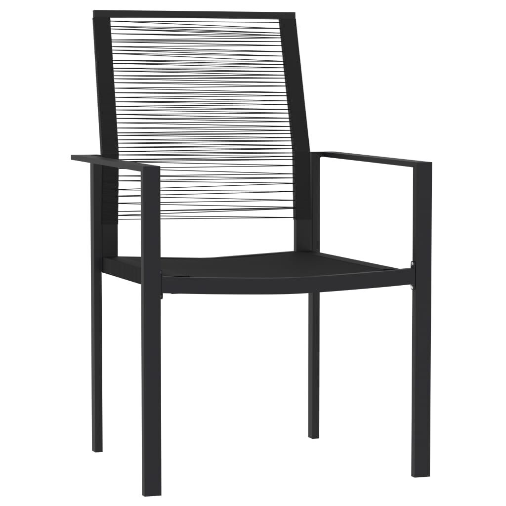 vidaXL 3 Piece Garden Dining Set Black