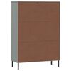 vidaXL Bookcase with Metal Legs Grey 90x35x128.5 cm Solid Wood OSLO