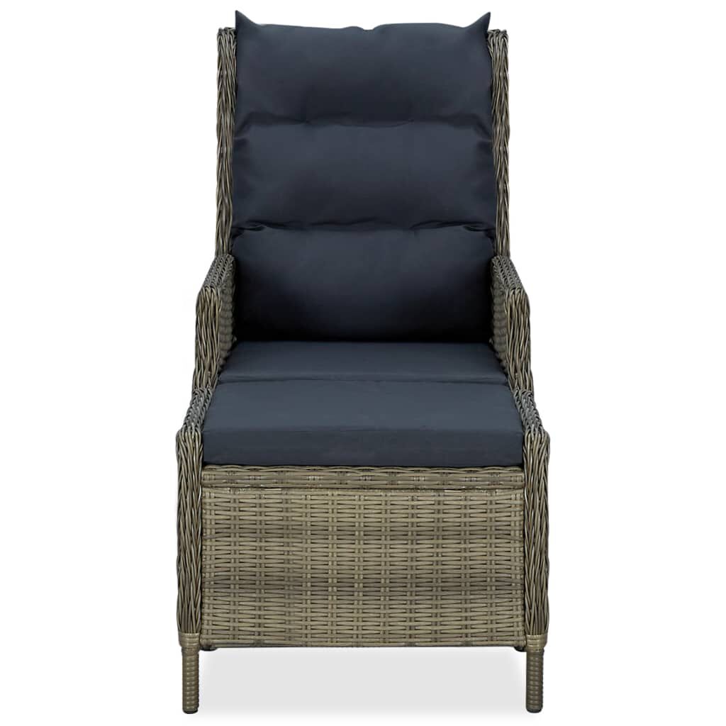 vidaXL 2 Piece Garden Lounge Set with Cushions Poly Rattan Brown
