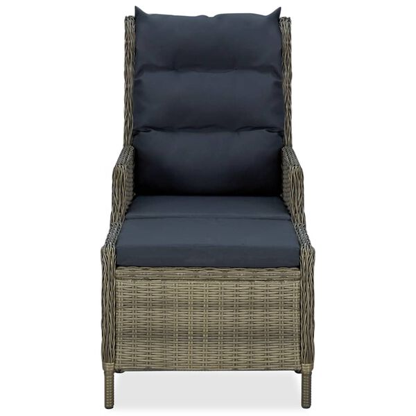vidaXL 2 Piece Garden Lounge Set with Cushions Poly Rattan Brown