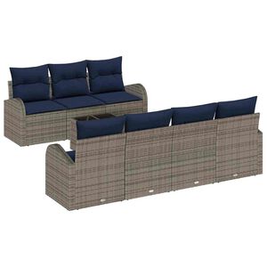 vidaXL Sofa Set 8 pcs Grey Polyester