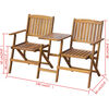 vidaXL Folding Garden Bench with Tea Table 140 cm Solid Acacia Wood