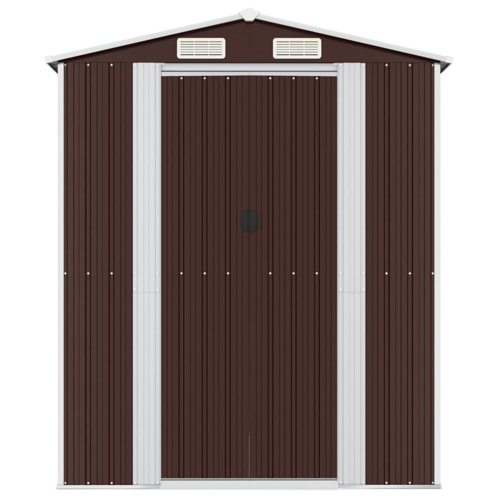 vidaXL Garden Shed Dark Brown 192x1021x223 cm Galvanised Steel
