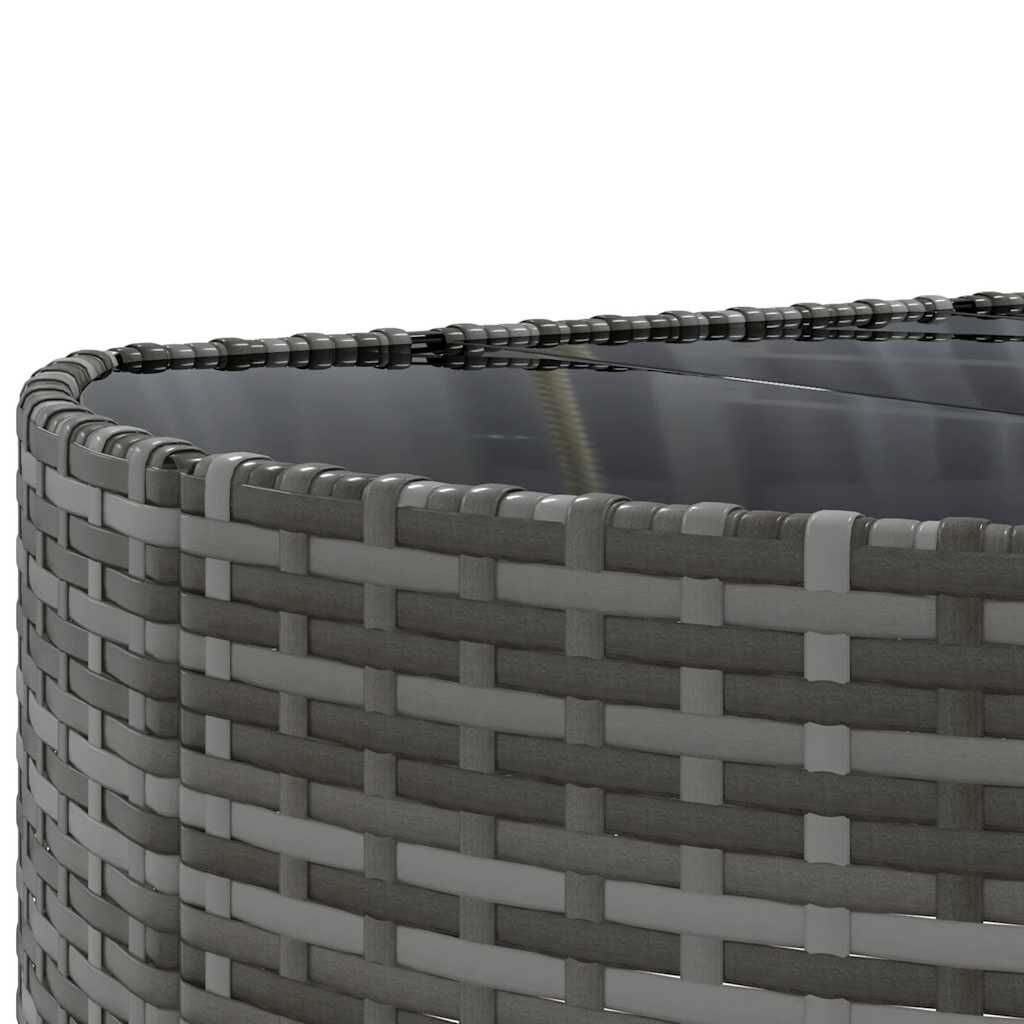 vidaXL 4 Piece Garden Sofa Set with Cushions Grey Poly Rattan