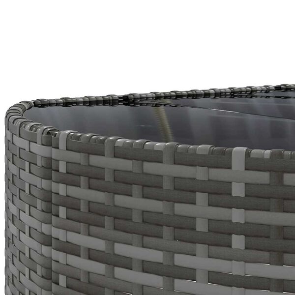 vidaXL 4 Piece Garden Sofa Set with Cushions Grey Poly Rattan