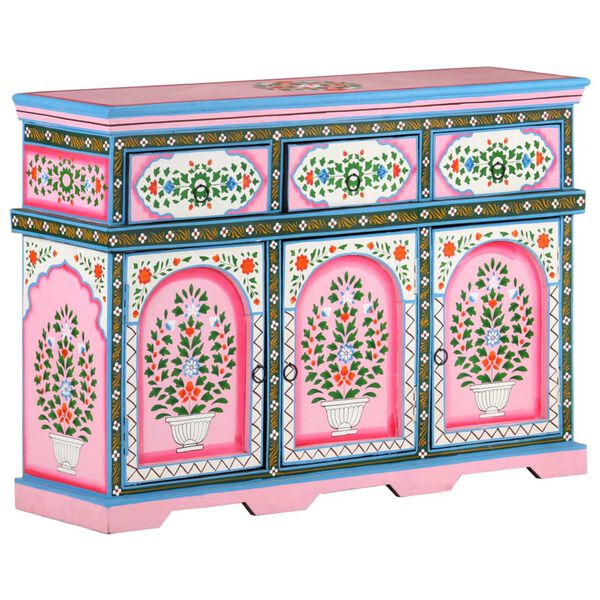 vidaXL Hand-Painted Sideboard Multicolour 110x30x76cm Solid Mango Wood