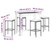 vidaXL 5 Piece Garden Bar Set Black Solid Wood Acacia and Poly Rattan