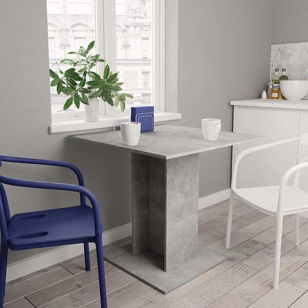 vidaXL Dining Table Concrete Grey 80x80x75 cm Engineered Wood
