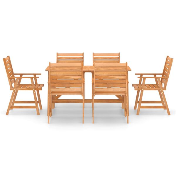 vidaXL 7 Piece Garden Dining Set Solid Acacia Wood
