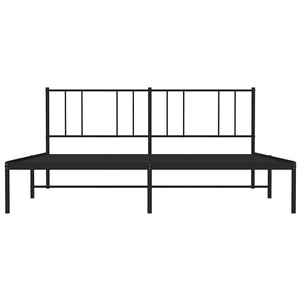 vidaXL Metal Bed Frame without Mattress with Headboard Black 183x213cm
