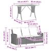 vidaXL Garden Sofa 3-Seater with Cushions&Table Black Poly Rattan