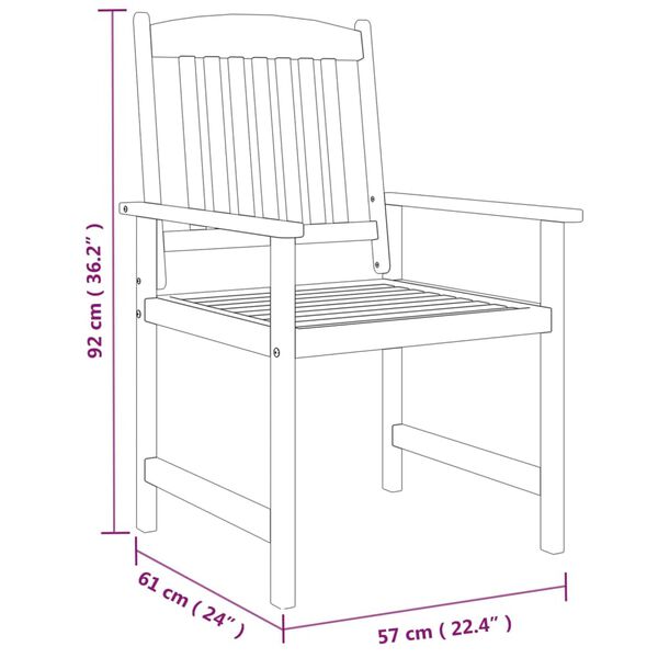 vidaXL 7 Piece Garden Dining Set Solid Wood Acacia Grey