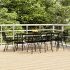vidaXL 9 Piece Garden Dining Set Black Poly Rattan