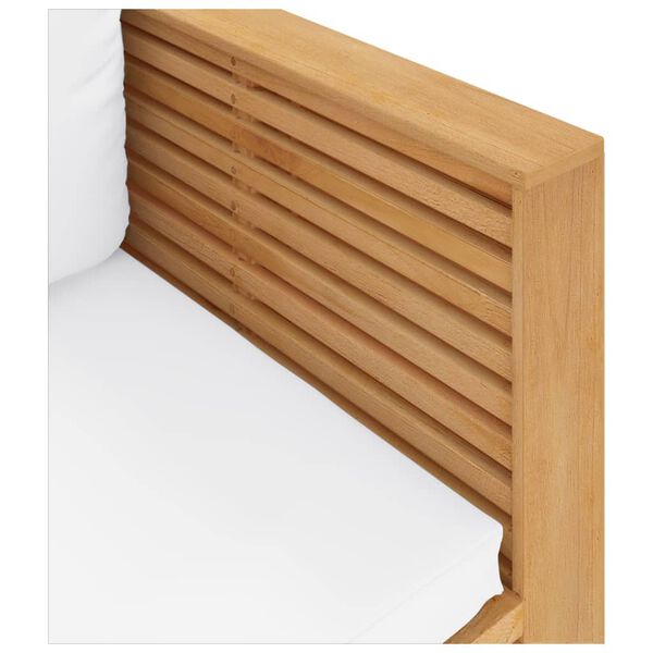 vidaXL Garden Sofa Chair with Cream Cushions Solid Wood Teak