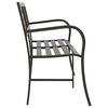 vidaXL Twin Garden Bench Black 237 cm Steel