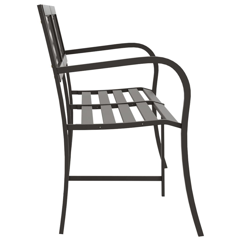 vidaXL Twin Garden Bench Black 237 cm Steel