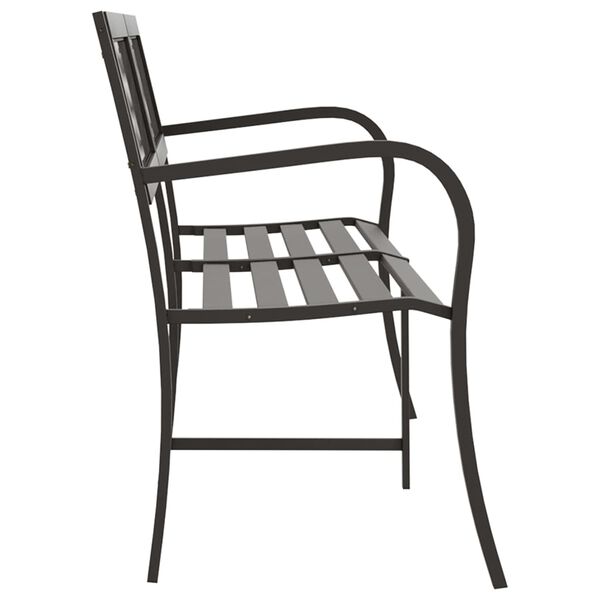 vidaXL Twin Garden Bench Black 237 cm Steel