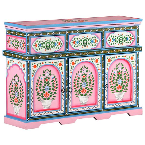 vidaXL Hand-Painted Sideboard Multicolour 110x30x76cm Solid Mango Wood