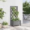 vidaXL Planter with Trellis Grey Solid Wood Fir