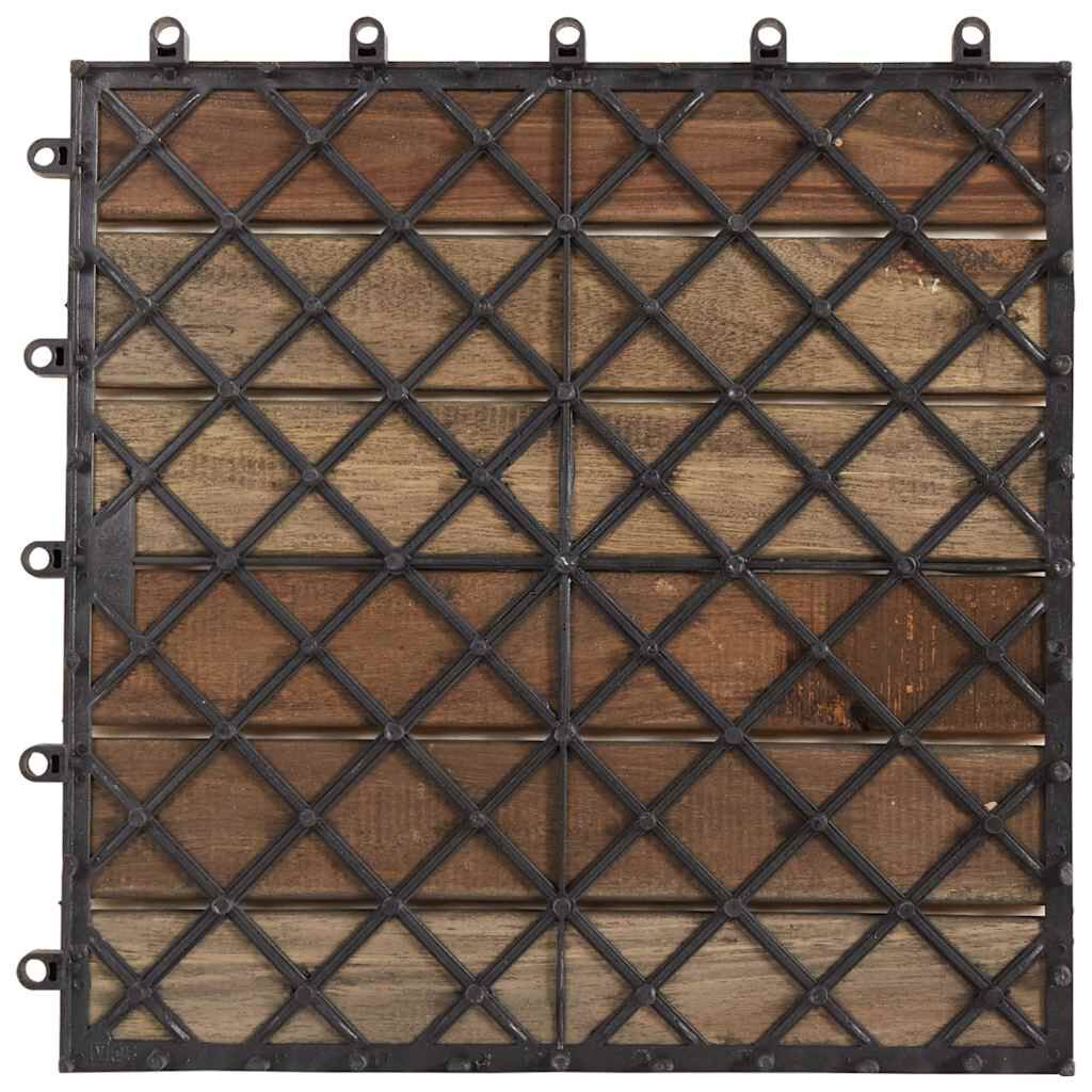 vidaXL Decking Tiles 10 pcs Grey Wash 30x30 cm Solid Acacia Wood