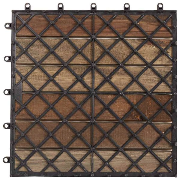 vidaXL Decking Tiles 10 pcs Grey Wash 30x30 cm Solid Acacia Wood