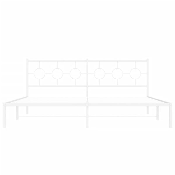 vidaXL Metal Bed Frame without Mattress with Headboard White 193x203cm