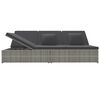 vidaXL Convertible Sun Bed with Cushions Poly Rattan Dark Grey