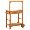 vidaXL Garden Kitchen Trolley Solid Acacia Wood 92x43.5x141.5 cm