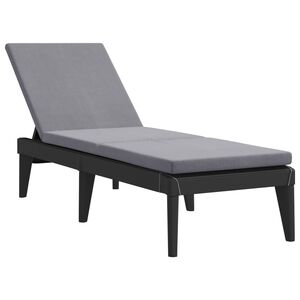 vidaXL Sun Lounger with Cushion Anthracite 186x60x29 cm PP