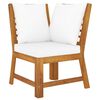 vidaXL 5 Piece Garden Lounge Set with Cushion Cream Solid Acacia Wood