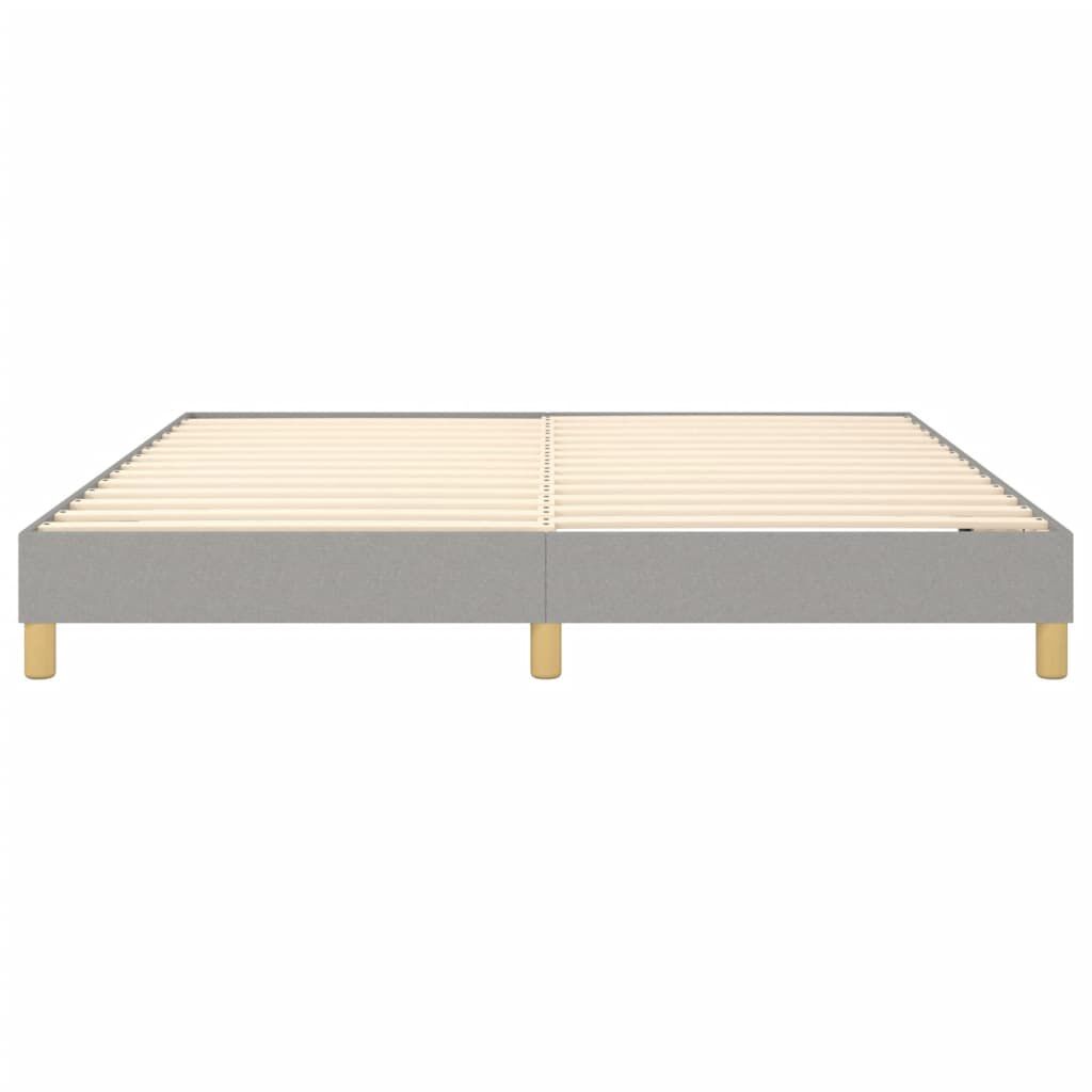 vidaXL Bed Frame without Mattress Light Grey King Fabric (US Only)