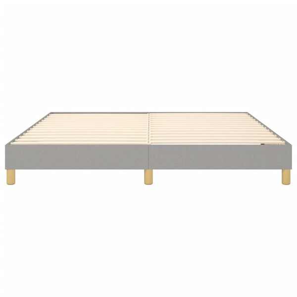 vidaXL Bed Frame without Mattress Light Grey King Fabric (US Only)