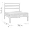 vidaXL 3 Piece Garden Lounge Set White Solid Pinewood