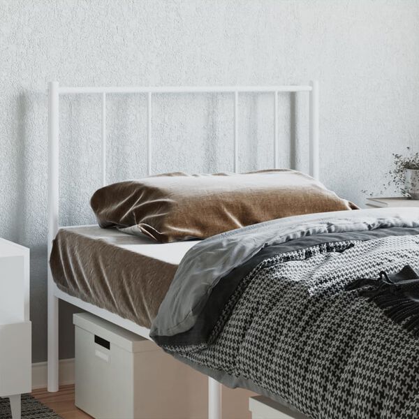 vidaXL Metal Headboard White 100 cm