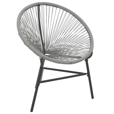 vidaXL Garden Moon Chair Poly Rattan Grey