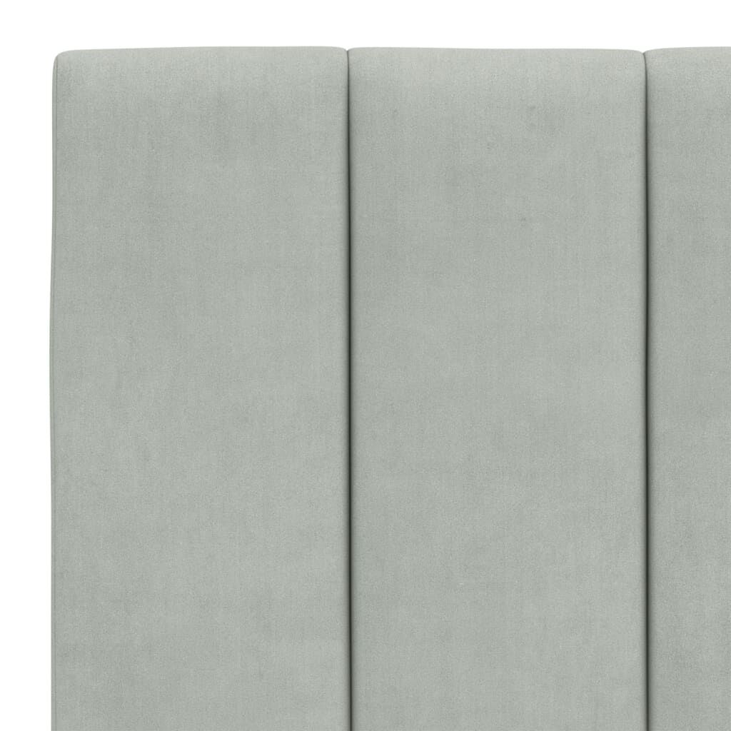 vidaXL Headboard Cushion "Hanko" Light Grey 137 cm Double Velvet