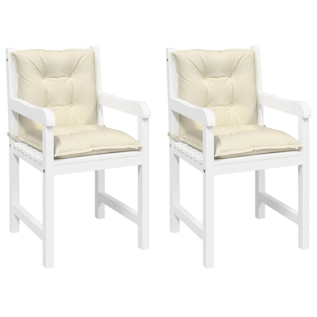 vidaXL Garden Lowback Chair Cushions 2 pcs Cream 100x50x7 cm Fabric