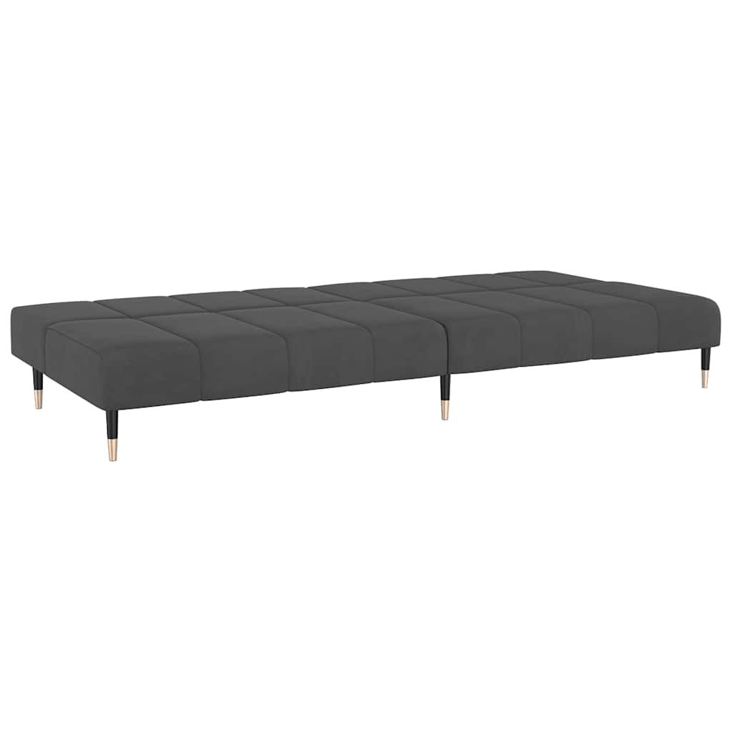 vidaXL 2-Seater Sofa Bed Dark Grey Velvet