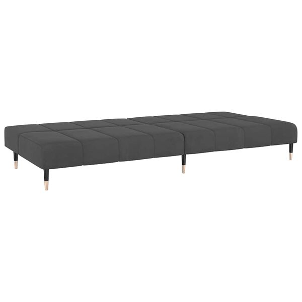 vidaXL 2-Seater Sofa Bed Dark Grey Velvet