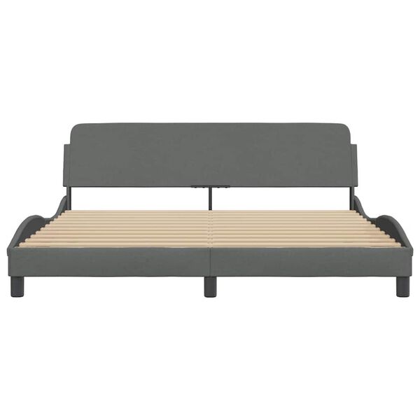 vidaXL Bed Frame "Dover" Dark Grey 183x213 cm Fabric